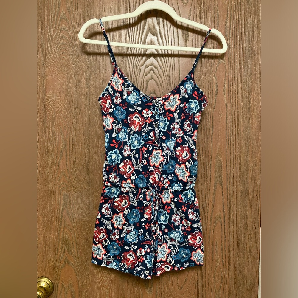 Aeropostale Blue Pattern Romper